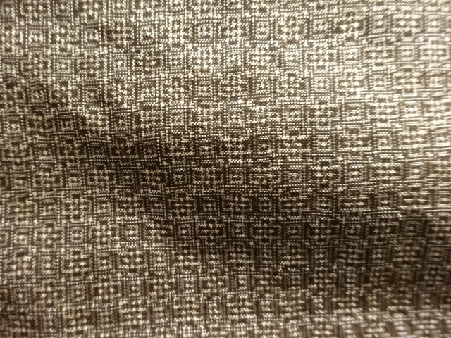 JAPANESE KIMONO / ANTIQUE MENS KIMONO / SILK / DORO OSHIMA TSUMUGI / WOVEN GEOMETRIC